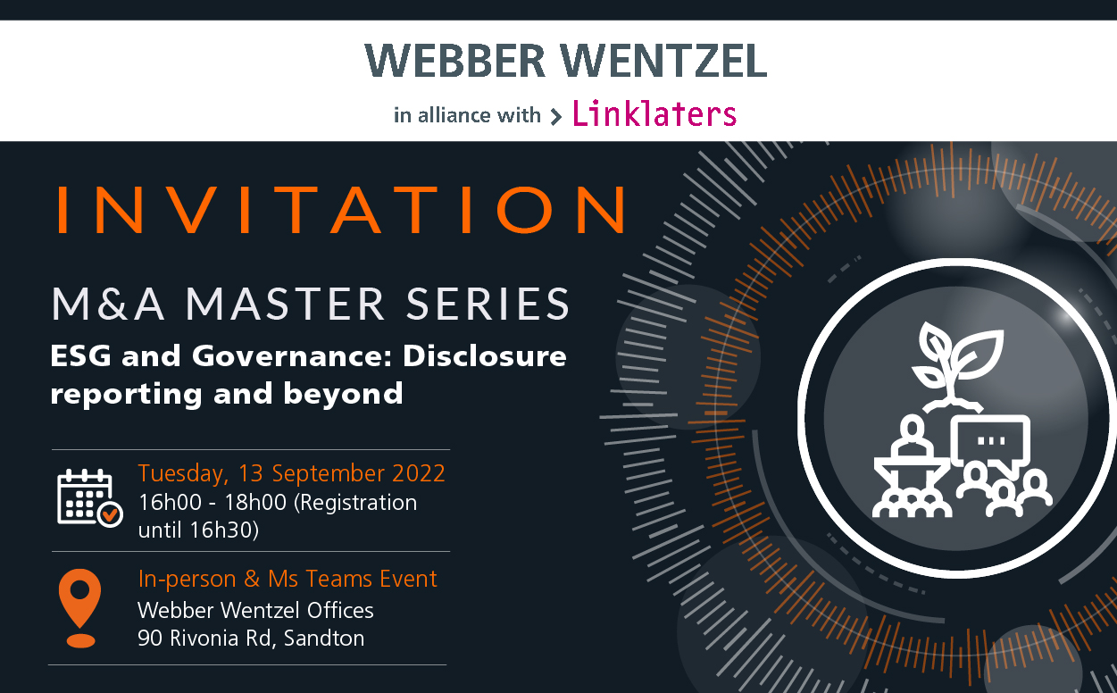   Seminar Invitation | Webber Wentzel's Financial Services Round Up | Cape Town edition